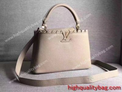 Super Quality Fake Louis Vuitton LV Capucines PM Lady Beige Handbag On Sale